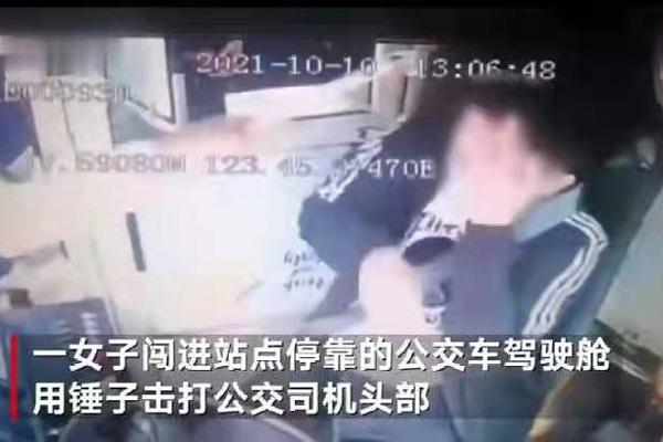 辽宁女子锤砸公交司机司机头破血流被缝6针
