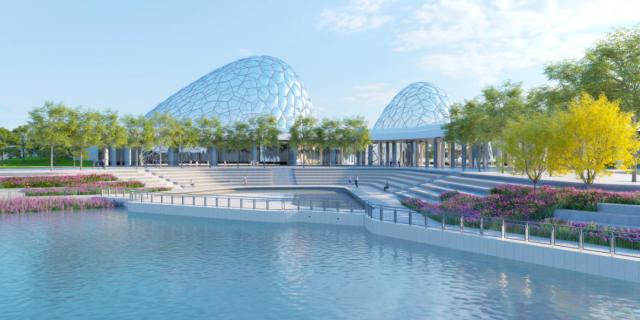 中新友好公园位于中新天津生态城中部片区,该项目沿故道河,西起新二街